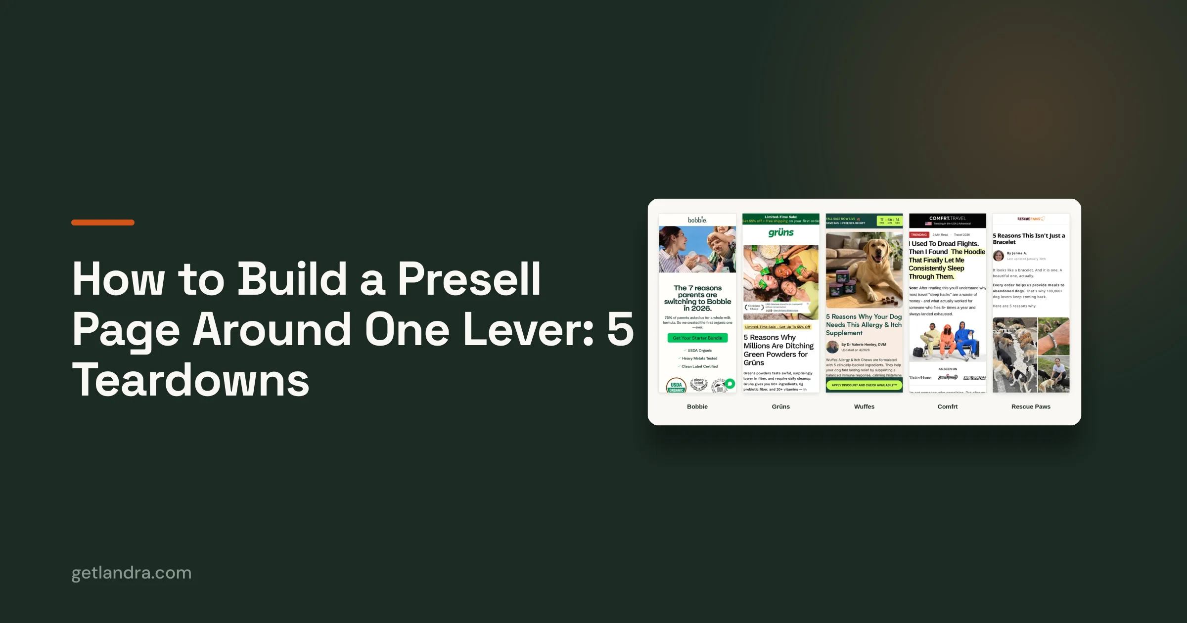 Landra cover — How to Build a Presell Page Around One Lever: 5 Teardowns